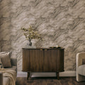 Decadence Wallpaper in Latte with Gold Glitter