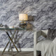 Decadence Wallpaper in Light Grey and Blue Grey with Silver Glitter