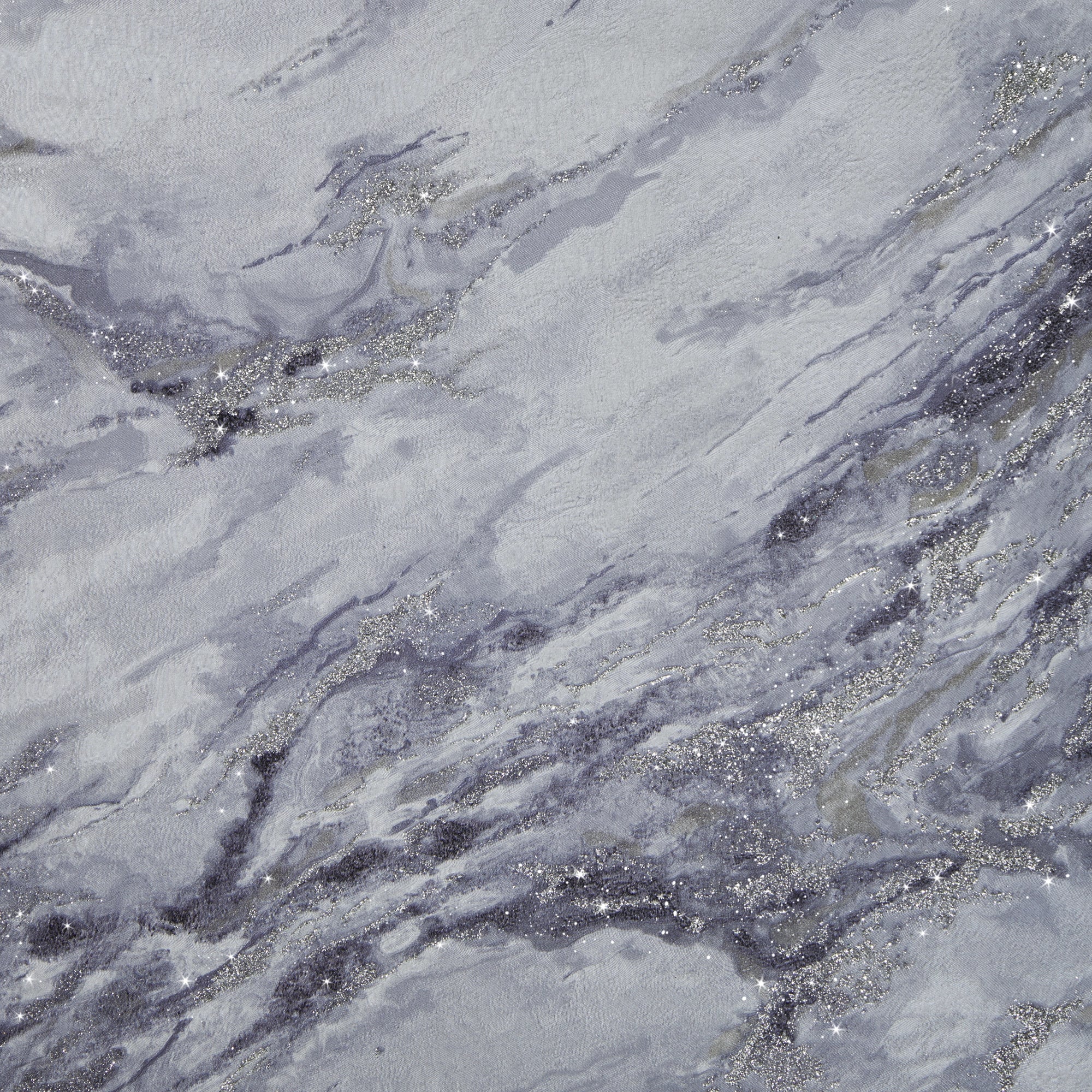 Decadence Wallpaper in Light Grey and Blue Grey with Silver Glitter