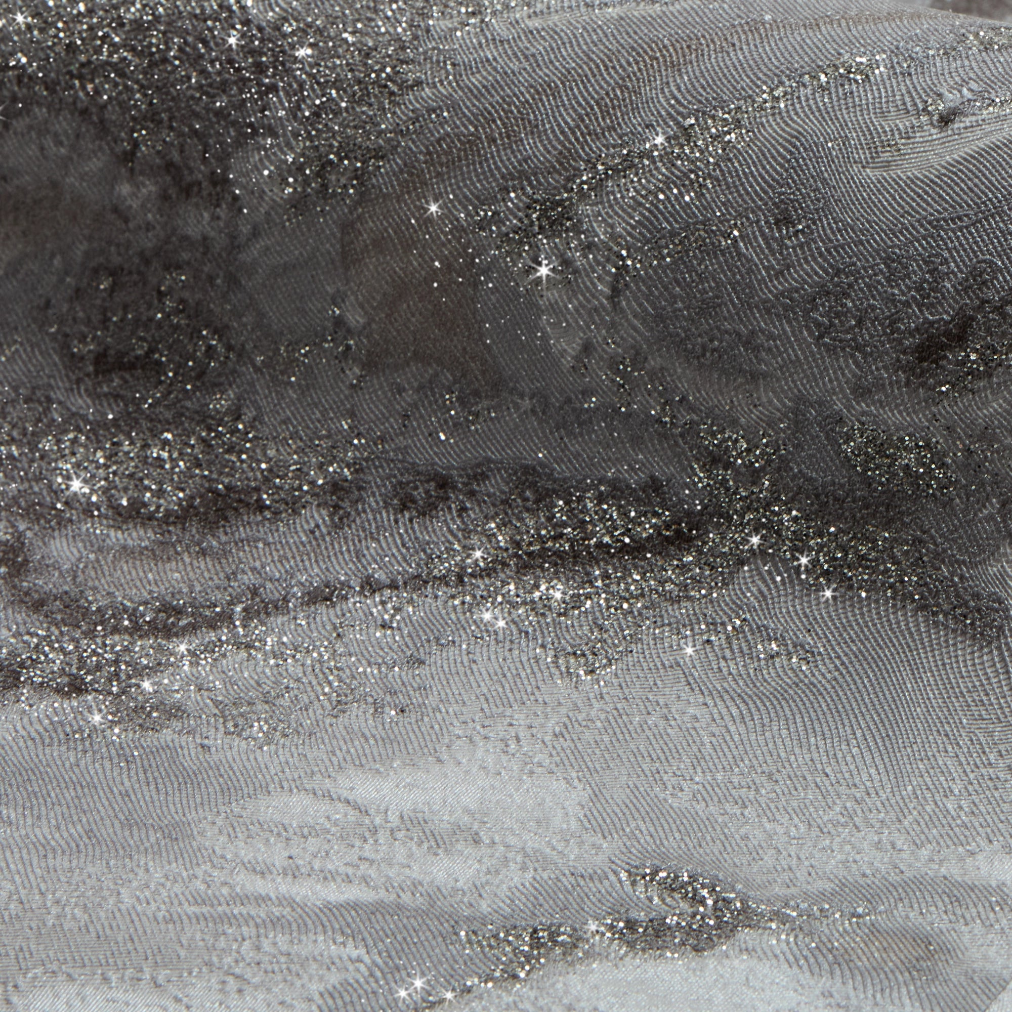 Decadence Wallpaper in Light Grey and Grey with Silver Glitter