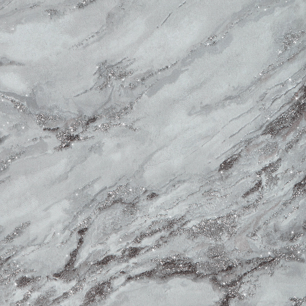 Decadence Wallpaper in Light Grey and Grey with Silver Glitter