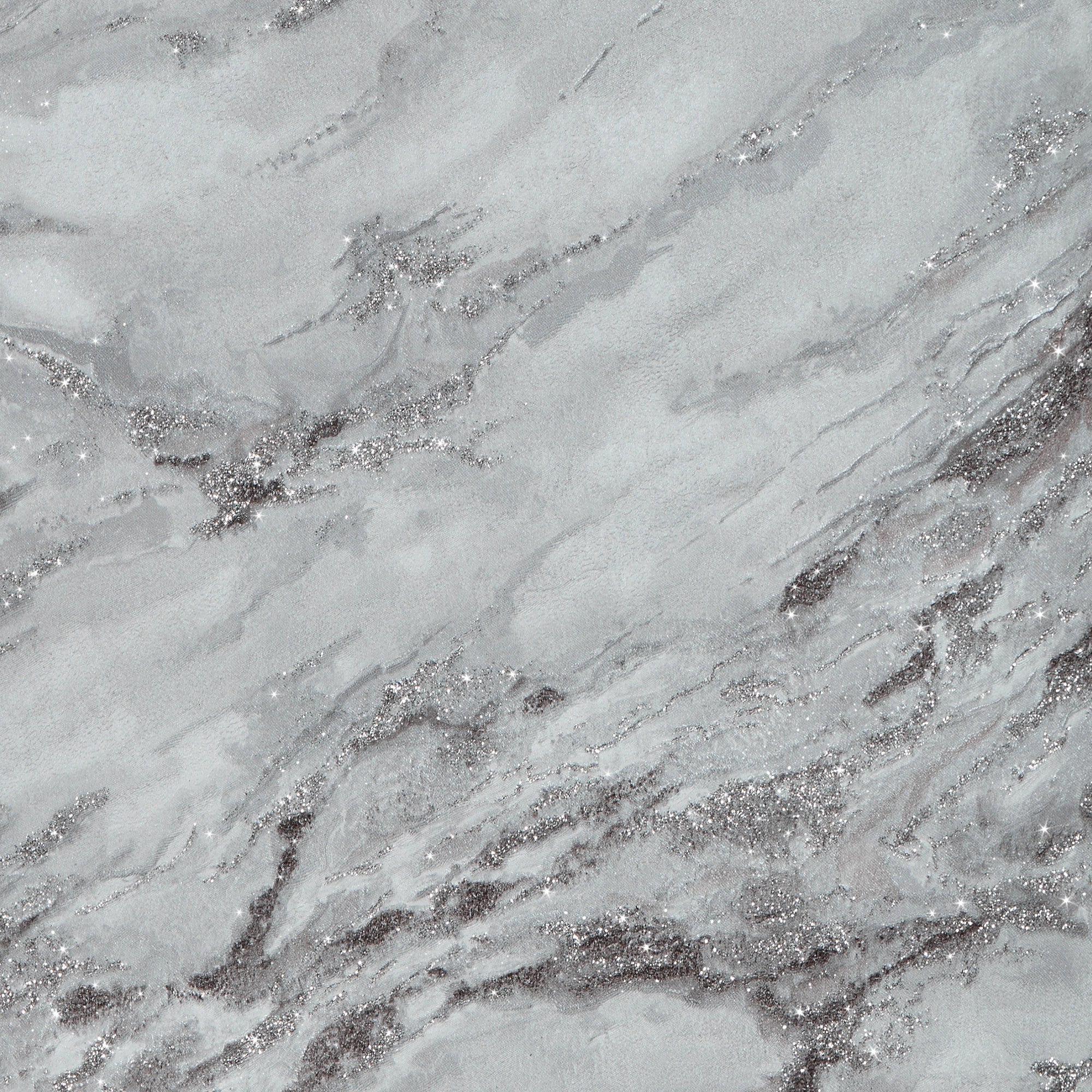 Decadence Wallpaper in Light Grey and Grey with Silver Glitter