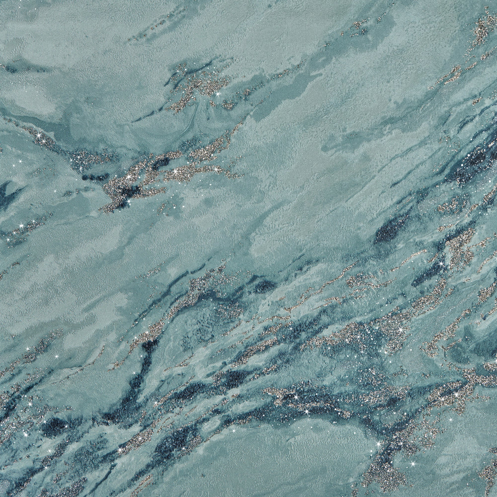 Decadence Wallpaper in Teal and Blue with Gold Glitter