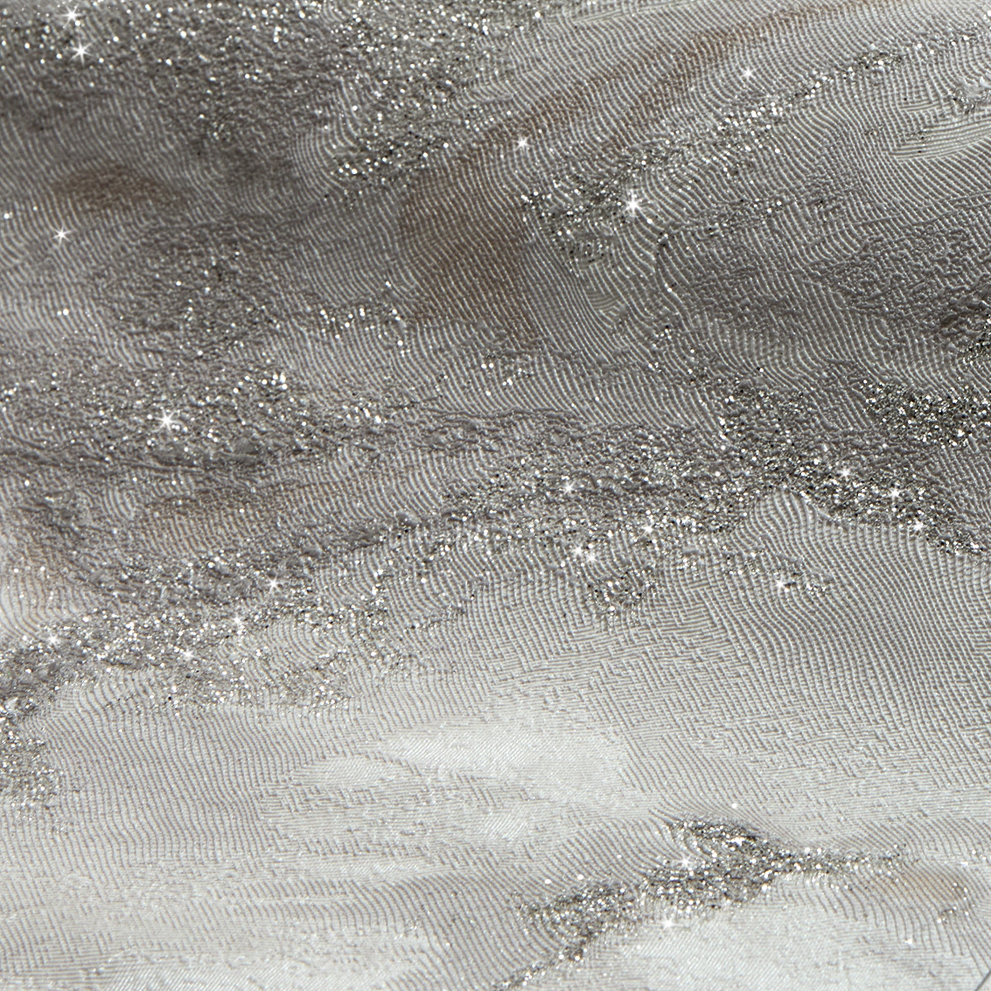 Decadence Wallpaper in White and Grey with Silver Glitter