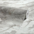 Decadence Wallpaper in White and Grey with Silver Glitter