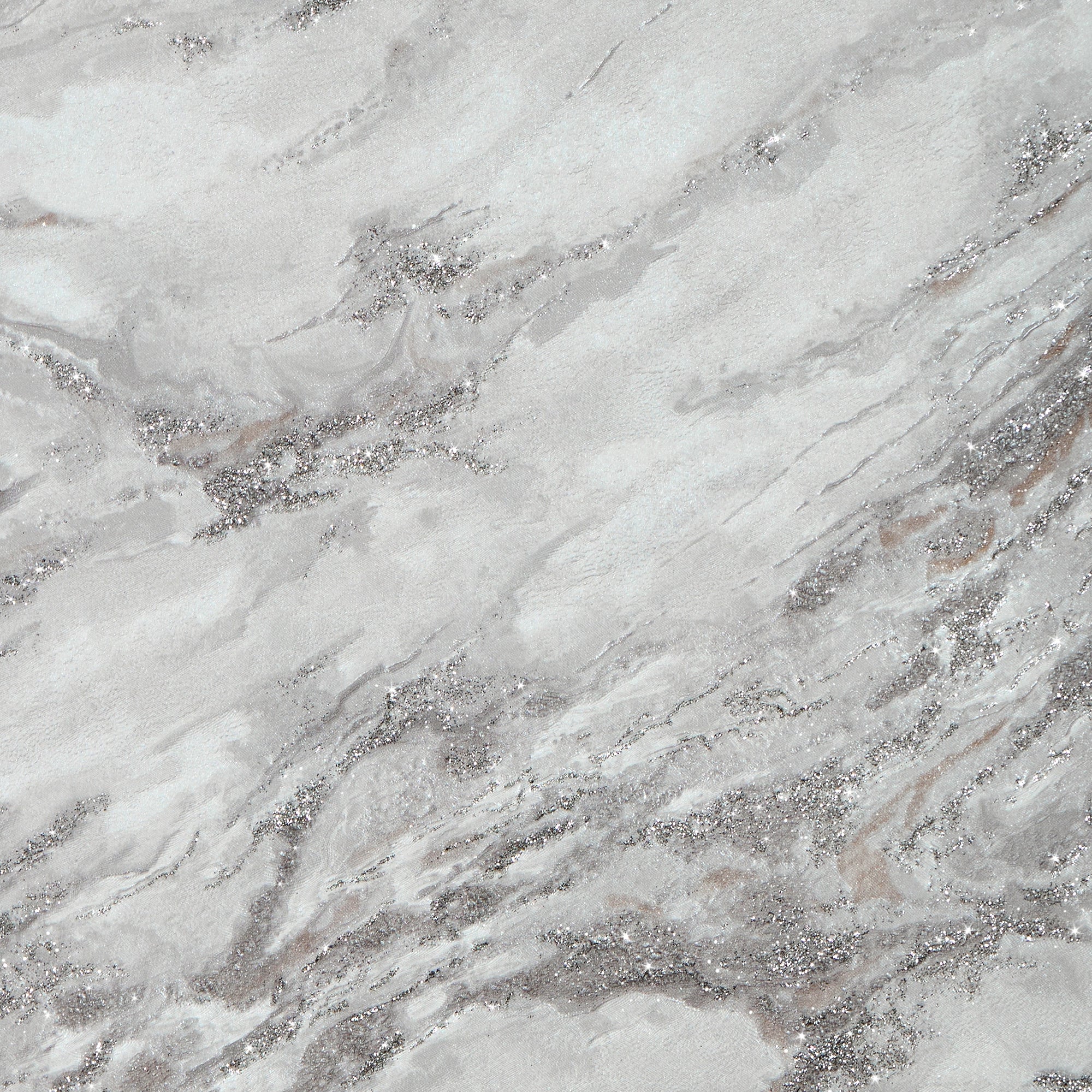 Decadence Wallpaper in White and Grey with Silver Glitter