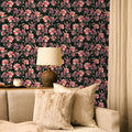 Deep Petal Drift Wallpaper in Deep Green
