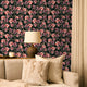 Deep Petal Drift Wallpaper in Deep Green