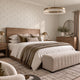Delicate Bows on Pinstripe Wallpaper in Natural