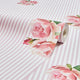 Delicate Posy on Pinstripe Wallpaper in Pink