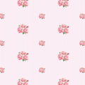 Delicate Posy on Pinstripe Wallpaper in Pink