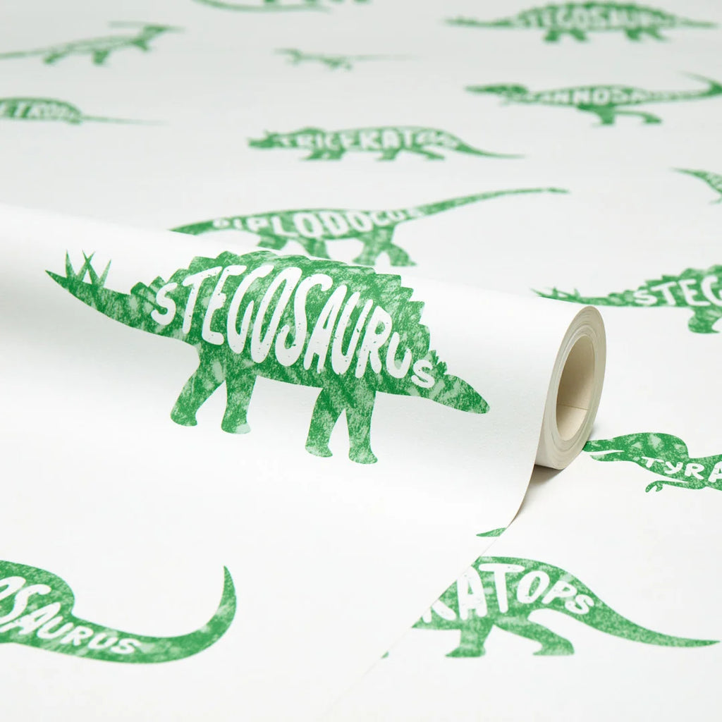 Dino Childrens Wallpaper in Green