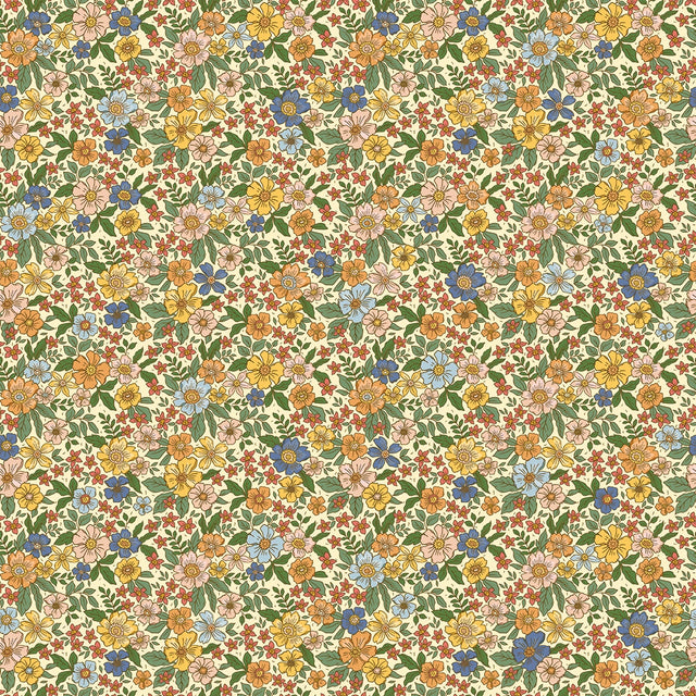 Ditsy Gardenia Wallpaper in Lemon