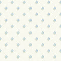 Ditsy Posy Wallpaper in Blue and Sage on Cream