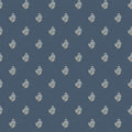 Ditsy Posy Wallpaper in Cream on Navy