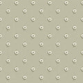 Ditsy Posy Wallpaper in Cream on Organic Green