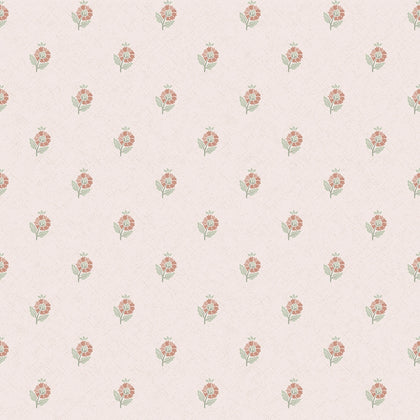 Ditsy Posy Wallpaper in Vintage Pink and Sage