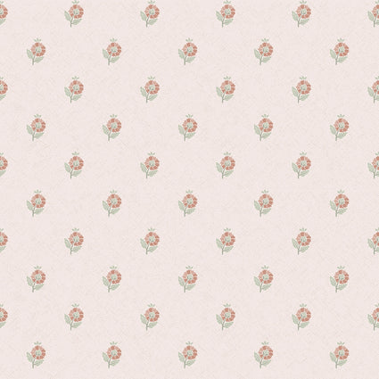 Ditsy Posy Wallpaper in Vintage Pink and Sage