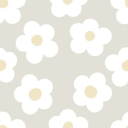 Ditsy Daisy Wallpaper in Stone