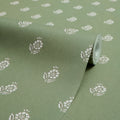 Ditsy Posy Wallpaper in Cream on Pistachio