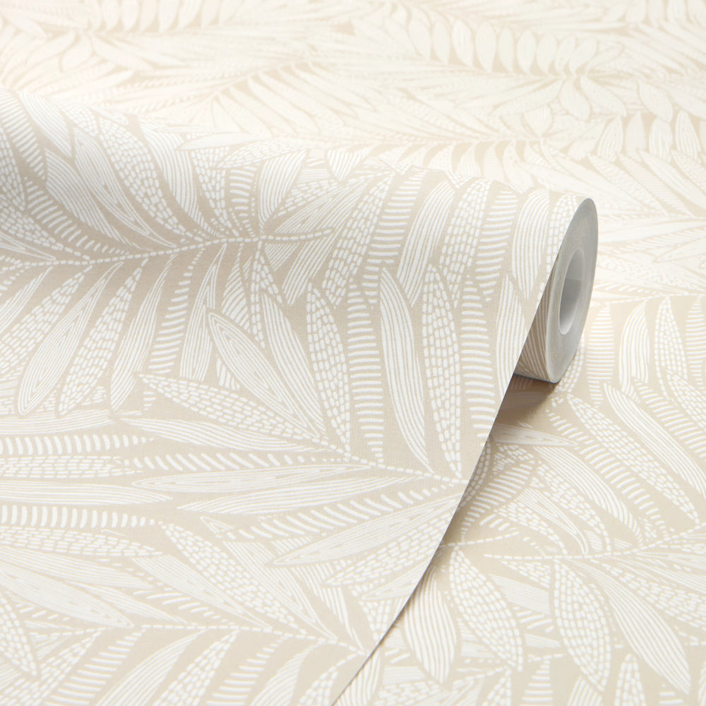 Fern Leaf Wallpaper in Almond Latte