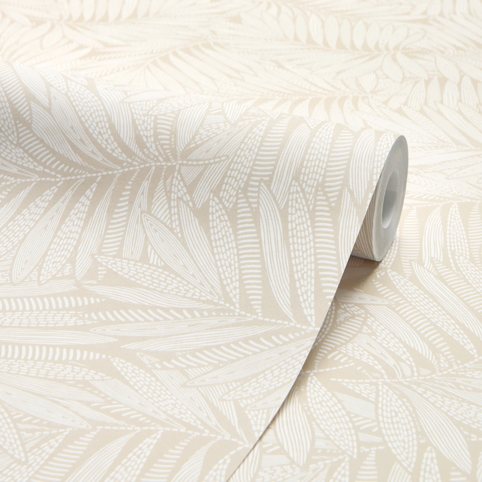 Fern Leaf Wallpaper in Almond Latte