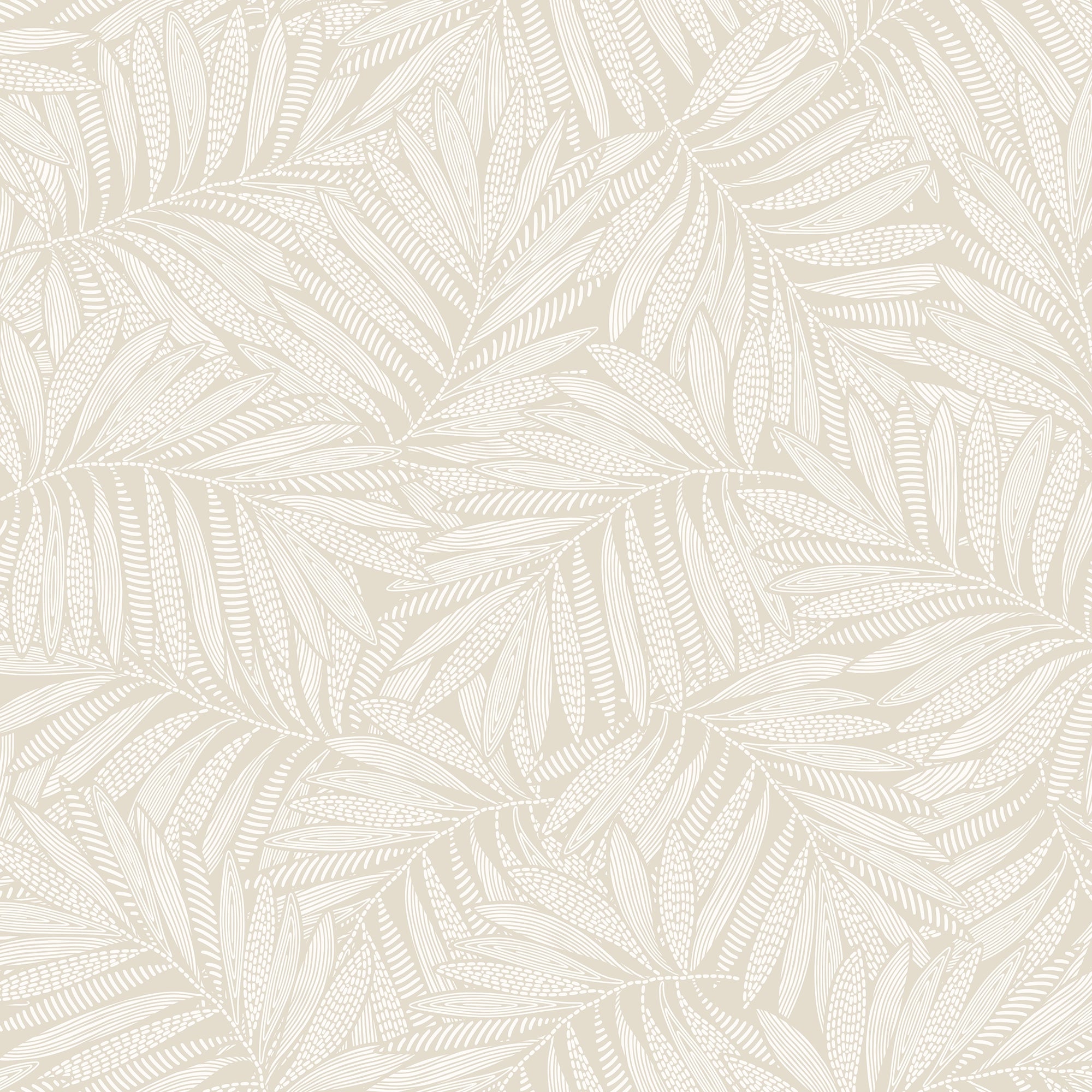 Fern Leaf Wallpaper in Almond Latte