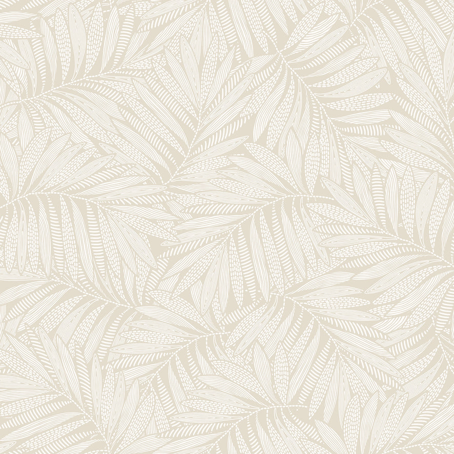 Fern Leaf Wallpaper in Almond Latte