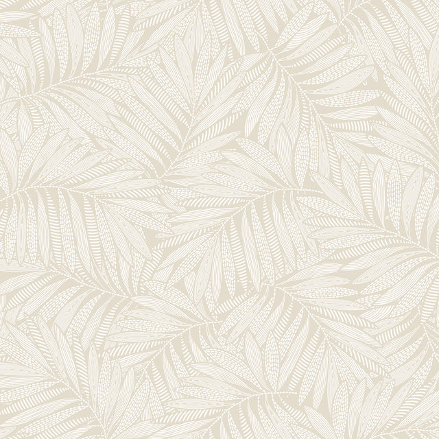 Fern Leaf Wallpaper in Almond Latte