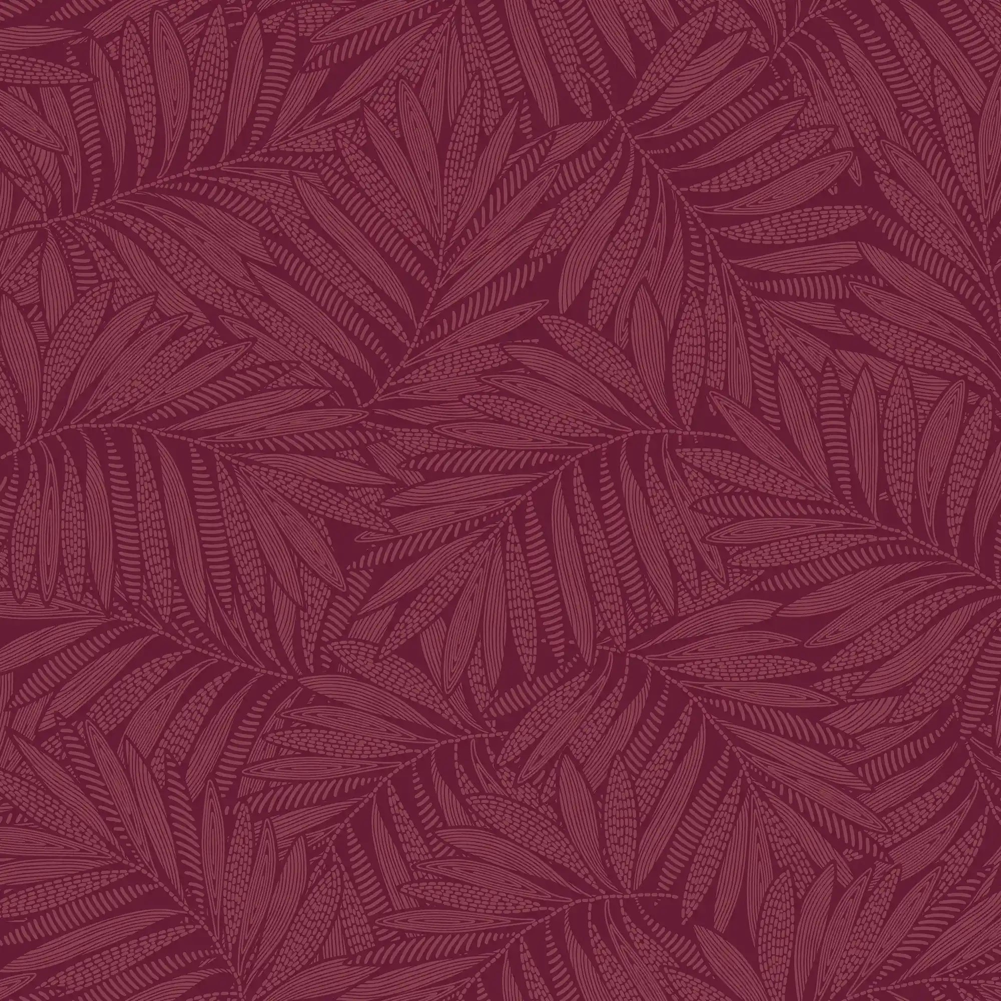 Fern Leaf Wallpaper in Ruby
