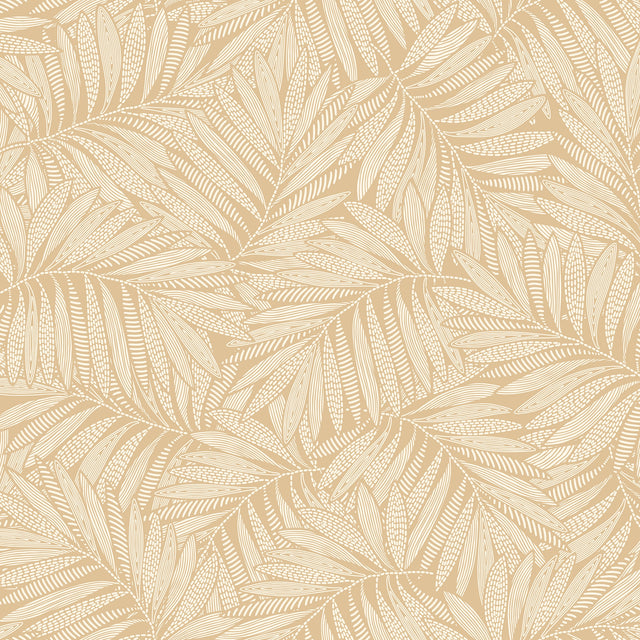 Fern Leaf Wallpaper in Caramel Latte