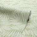 Fern Leaf Wallpaper in Cream on Pistachio