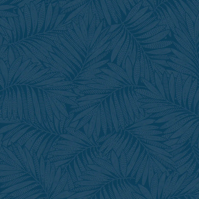 Fern Leaf Wallpaper in Sapphire