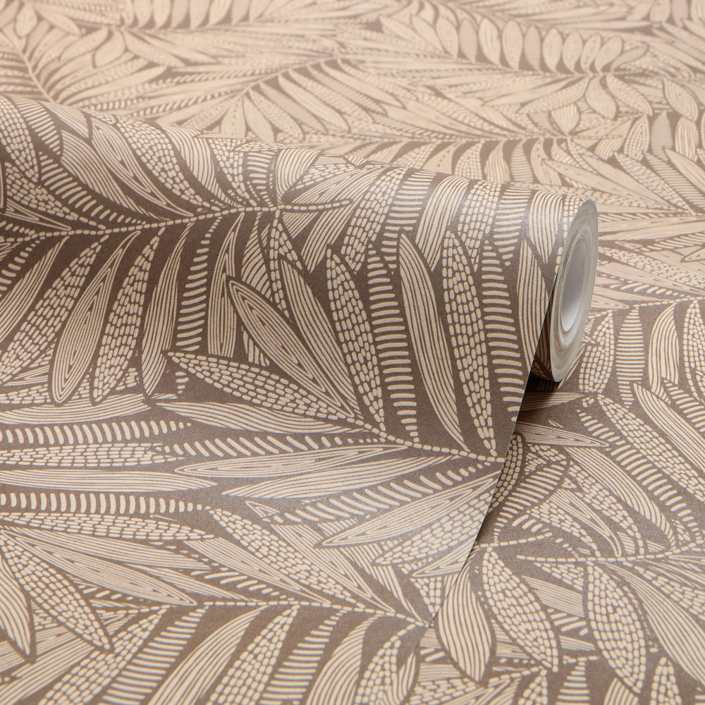 Fern Leaf Wallpaper in Mocha