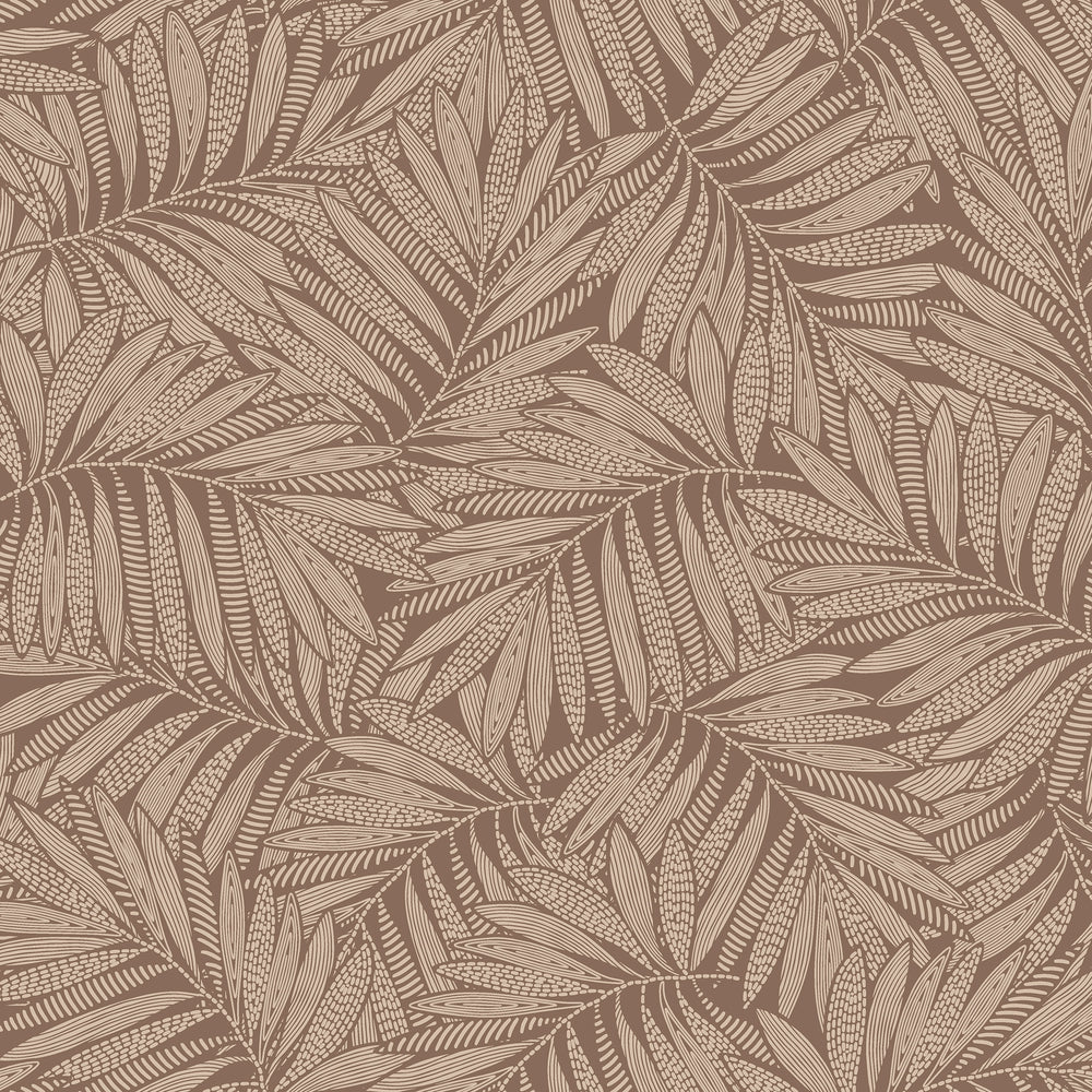 Fern Leaf Wallpaper in Mocha