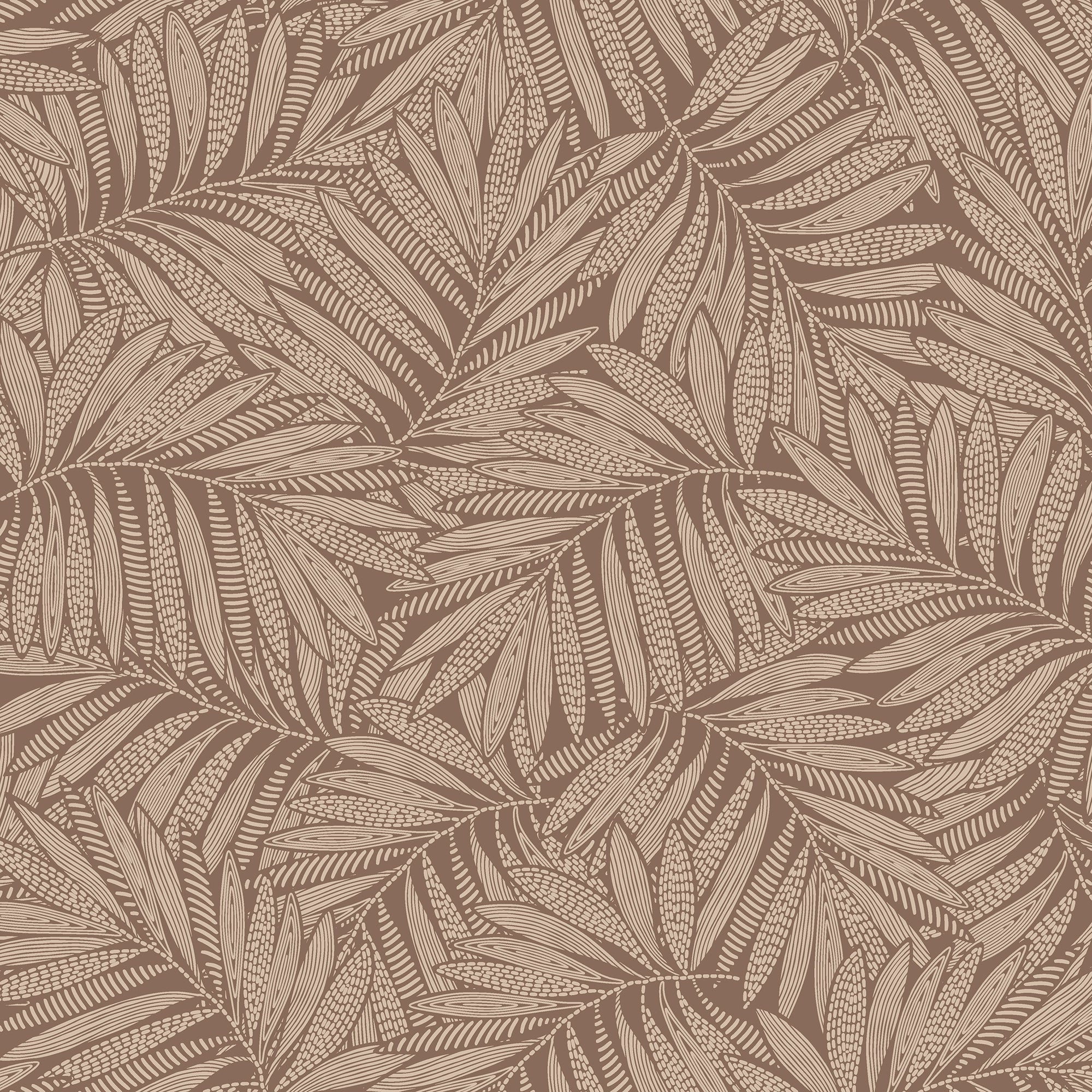 Fern Leaf Wallpaper in Mocha