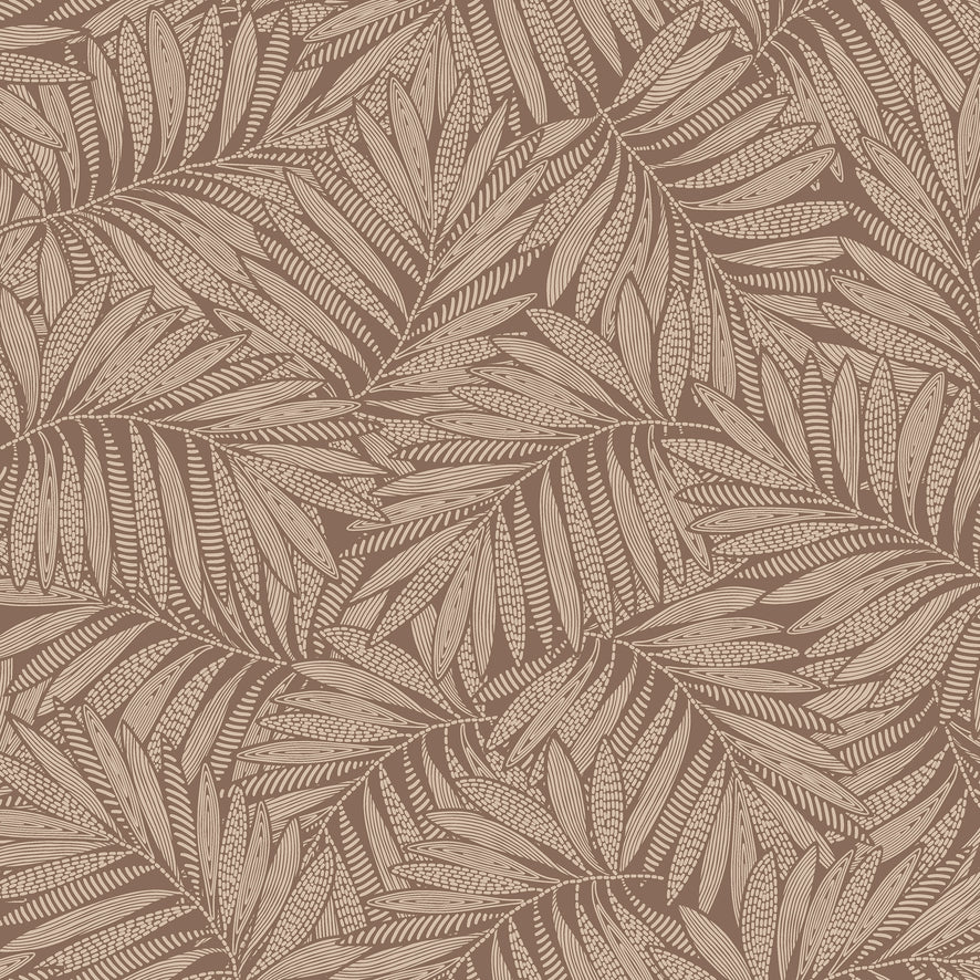 Fern Leaf Wallpaper in Mocha