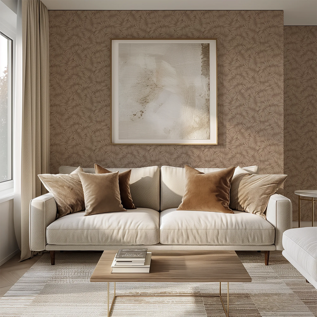 Fern Leaf Wallpaper in Mocha