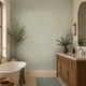Flora Wallpaper in Sage Green with Gold Foil