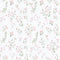 Floral Pinstripe Wallpaper in Light Pink and Soft Blue