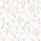 Floral Pinstripe Wallpaper in Light Pink and Stone