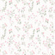 Floral Pinstripe Wallpaper in Light Pink and Stone