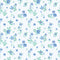 Flowers and Stripes Wallpaper in Blue and Green