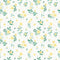 Flowers and Stripes Wallpaper in Lemon Yellow and Sage