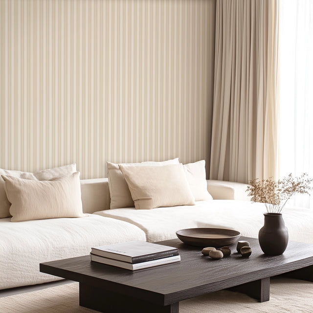 Fluted Panel Wallpaper in Cream