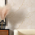 Fluted Marble Panel Wallpaper in Cream