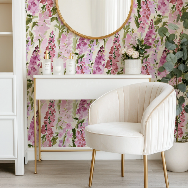 Foxglove Folly Wallpaper in Pinks