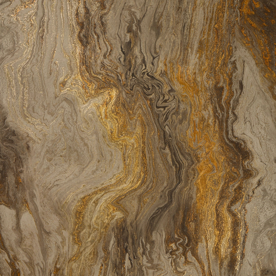 Galaxy Metallic Wallpaper in Taupe and Bright Gold