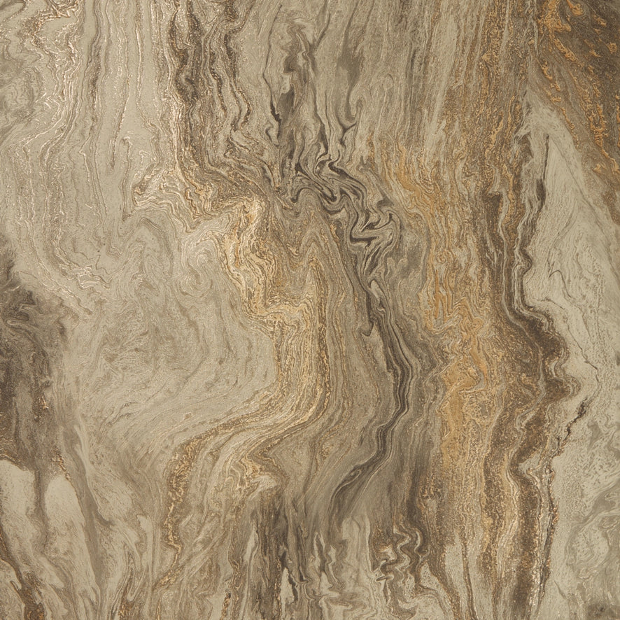 Galaxy Metallic Wallpaper in Warm Grey and Vintage Gold