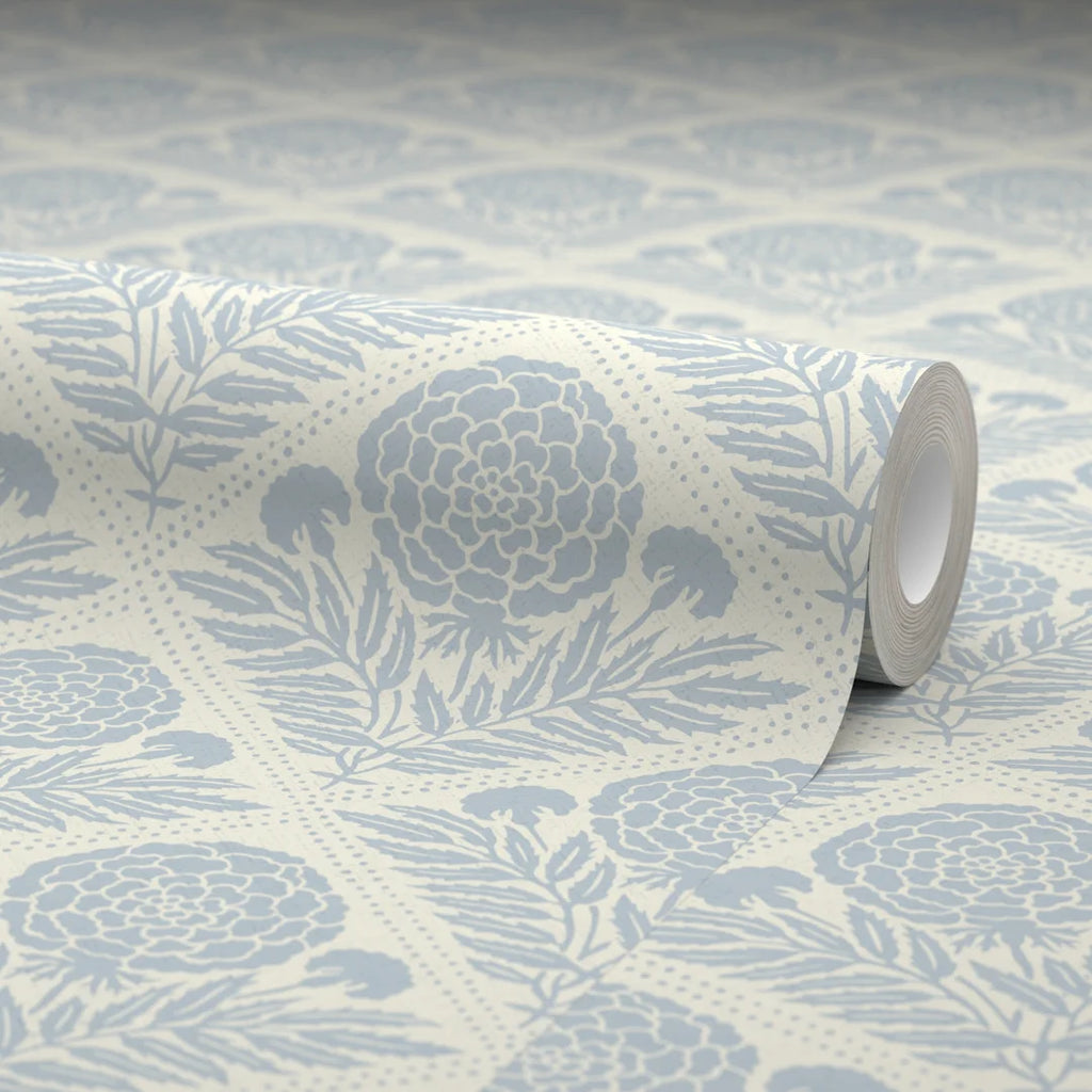 Garden Tapestry Wallpaper in Soft Blue